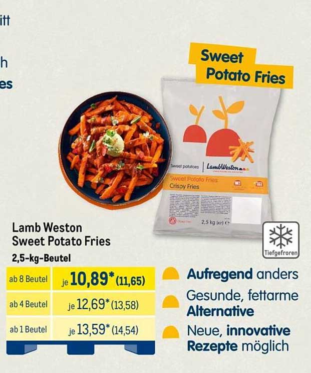 Lamb Weston Sweet Potato Fries 2,5-kg-Beutel