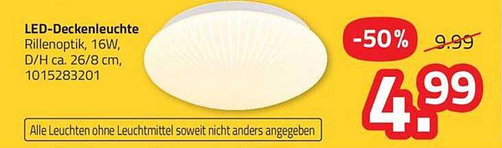 LED-Deckenleuchte Rillenoptik, 16W, D/H ca. 26/8 cm, 1015283201