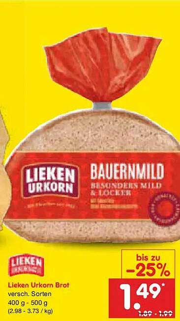 Lieken Urkorn Brot versch. Sorten 400 g - 500 g