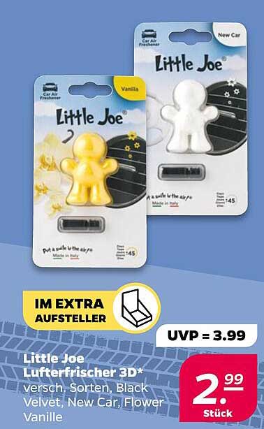 Little Joe Luftfrischer 3D* versch. Sorten, Black Velvet, New Car, Flower Vanille