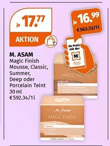 M. ASAM Magic Finish Mousse, Classic, Summer, Deep oder Porcelain Teint 30 ml