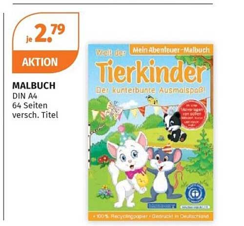 MALBUCH DIN A4 64 Seiten versch. Titel