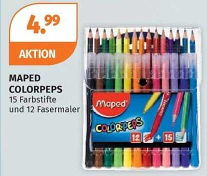 MAPED COLORPEPS 15 Farbstifte und 12 Fasermaler