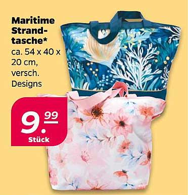 Maritime Strandtasche* ca. 54 x 40 x 20 cm, verschied. Designs