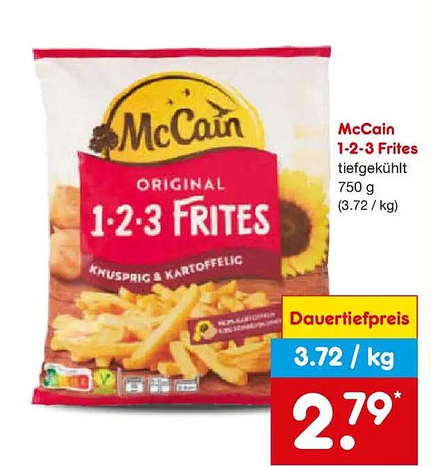 McCain 1-2-3 Frites tiefgekühlt 750 g