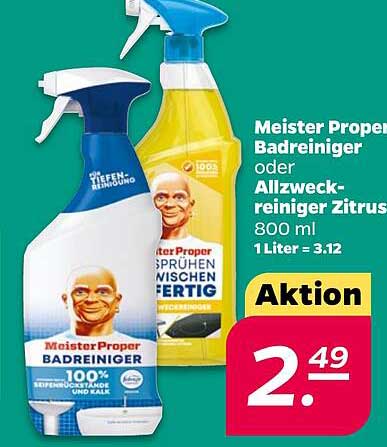Meister Proper Badreiniger oder Allzweckreiniger Zitrus, 800 ml
