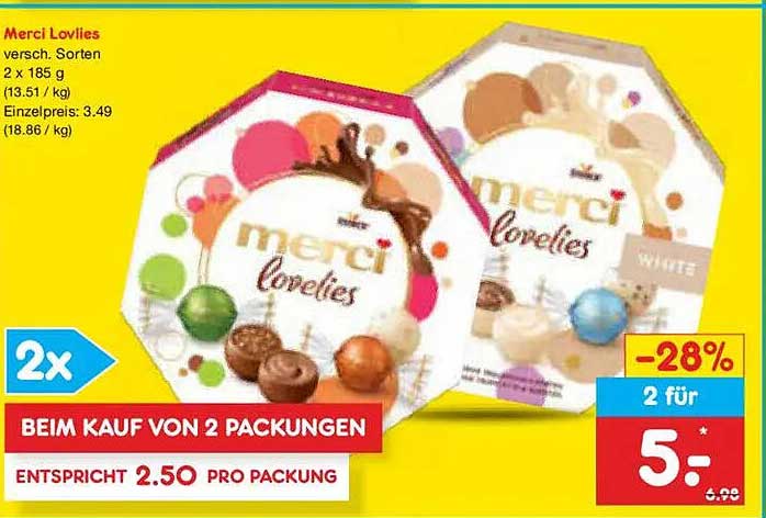 Merci Lovelies versch. Sorten 2 x 185 g