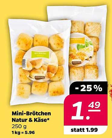 Mini-Brötchen Natur & Käse*