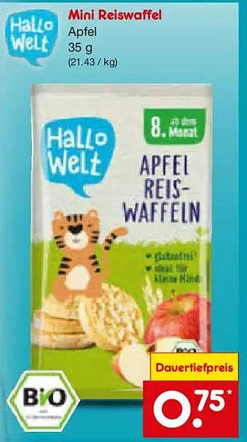 Mini Reiswaffel Apfel 35 g