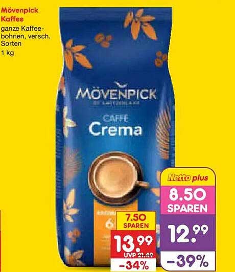 Mövenpick Kaffee ganze Kaffeebohnen, versch. Sorten 1 kg