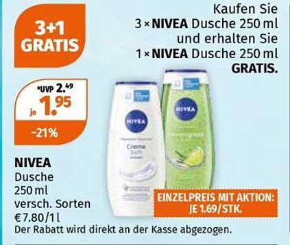 NIVEA Dusche 250 ml versch. Sorten