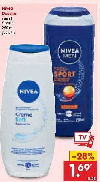 Nivea Dusche versch. Sorten 250 ml (6,76 / l)