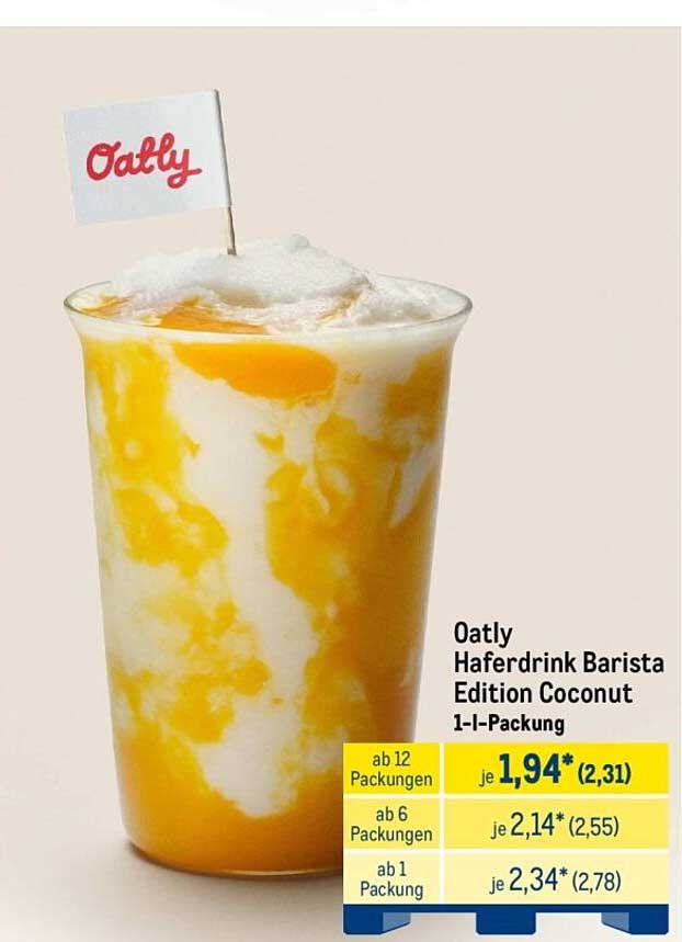 Oatly Haferdrink Barista Edition Coconut 1-l-Packung