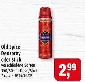 Old Spice Deospray oder Stick verschiedene Sorten 150/50-ml-Dose/Stick
