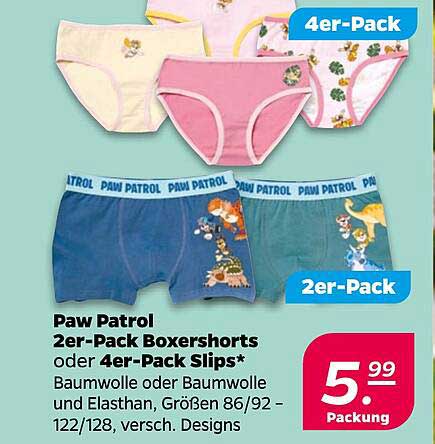 Paw Patrol 2er-Pack Boxershorts oder 4er-Pack Slips*