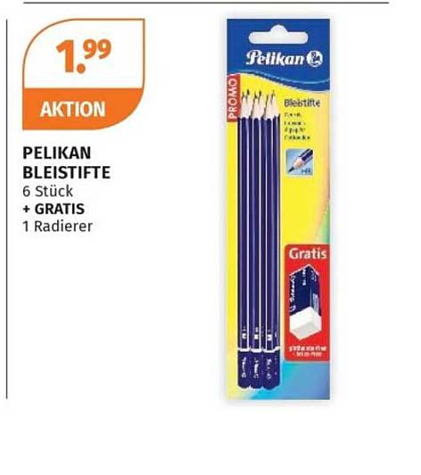PELIKAN BLEISTIFTE 6 Stück + GRATIS 1 Radierer