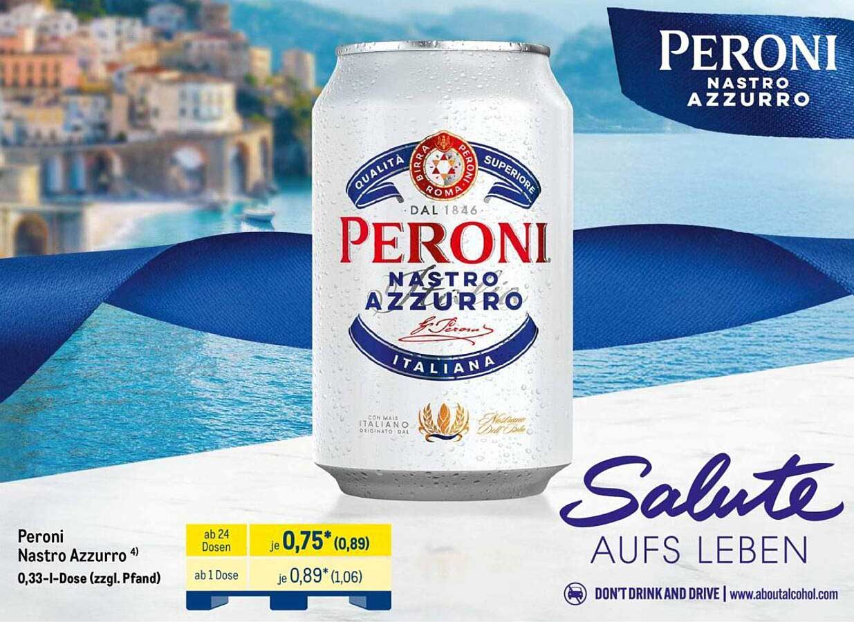 Peroni Nastro Azzurro 0,33-l-Dose (zzgl. Pfand)