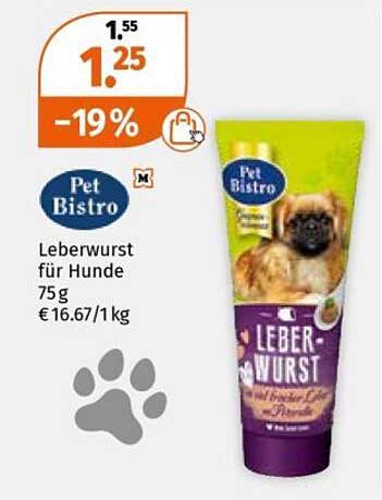 Pet Bistro Leberwurst für Hunde 75g