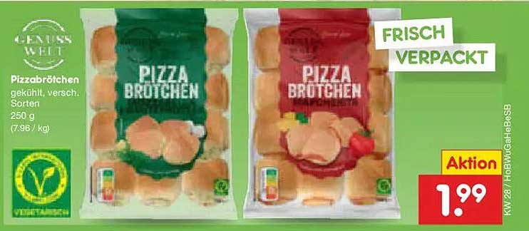 Pizzabrötchen gekühlt, versch. Sorten 250 g
