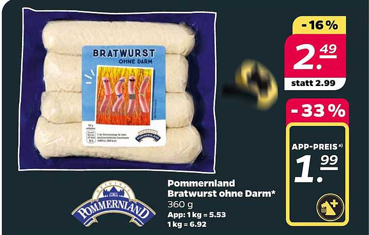 Pommerland Bratwurst ohne Darm*