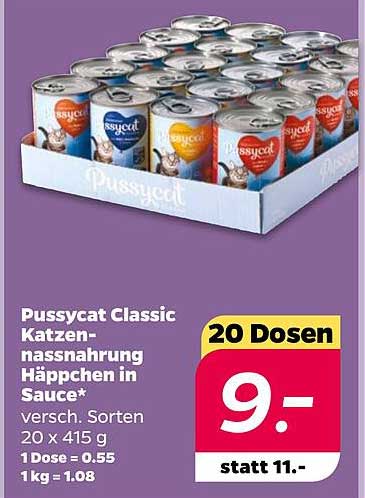 Pussycat Classic Katzen-nassnahrung Häppchen in Sauce*