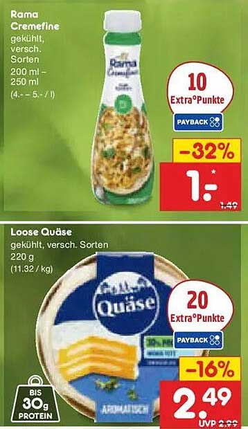 Rama Cremfine gekühlt, versch. Sorten 200 ml – 250 ml