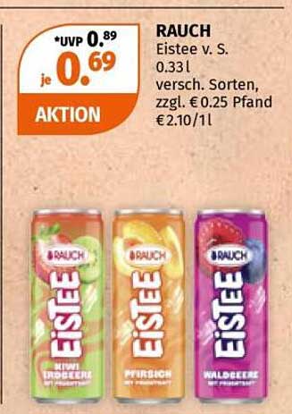 RAUCH Eistee v. S. 0.33l versch. Sorten, zzgl. €0.25 Pfand