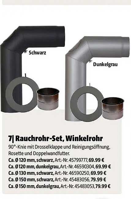 Rauchrohr-Set, Winkelrohr