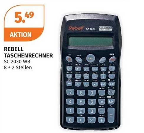 REBELL TASCHENRECHNER SC 2030 WB 8 + 2 Stellen