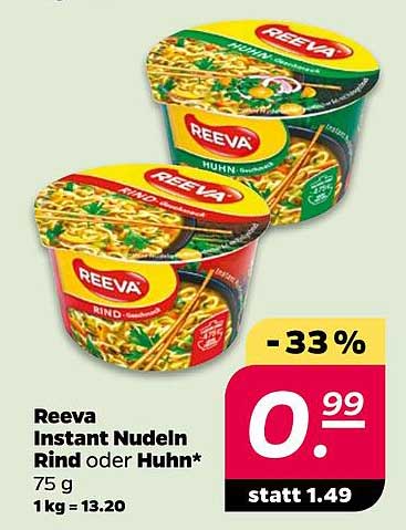 Reeva Instant Nudeln Rind oder Huhn*