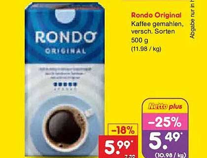 Rondo Original Kaffee gemahlen, versch. Sorten 500 g