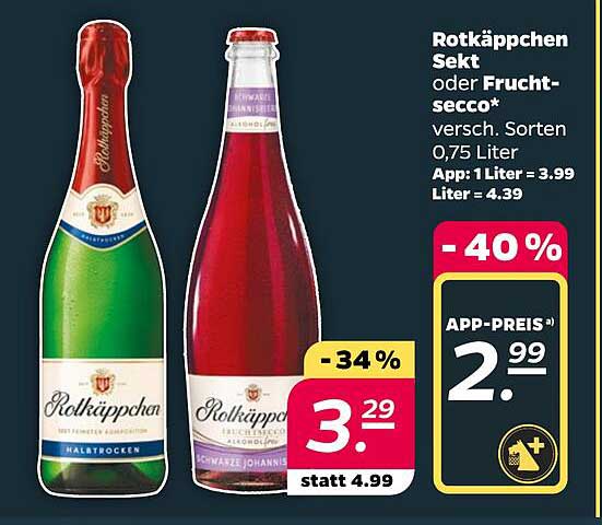 Rotkäppchen Sekt oder Frucht-secco* versch. Sorten 0,75 Liter
