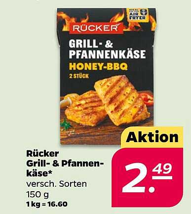 Rücker Grill- & Pfannenkäse* verscH. Sorten 150 g 1 kg = 16.60