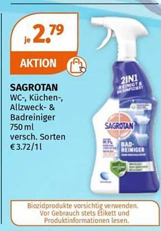 SAGROTAN WC-, Küchen-, Allzweck- & Badreiniger 750 ml versch. Sorten