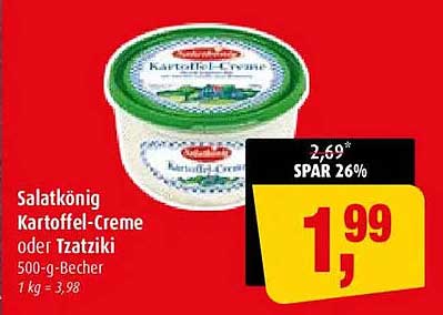 Salatkönig Kartoffel-Creme oder Tzatziki 500-g-Becher