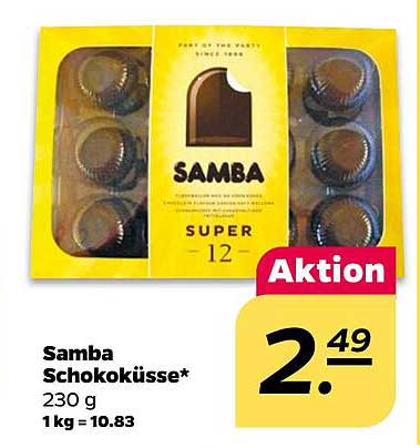 Samba Schokoküsse* 230 g 1kg = 10.83