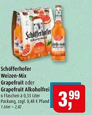 Schöfferhofer Weizen-Mix Grapefruit oder Grapefruit Alkoholfrei