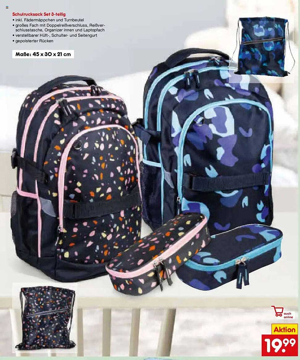 Schulrucksack Set 3-teilig