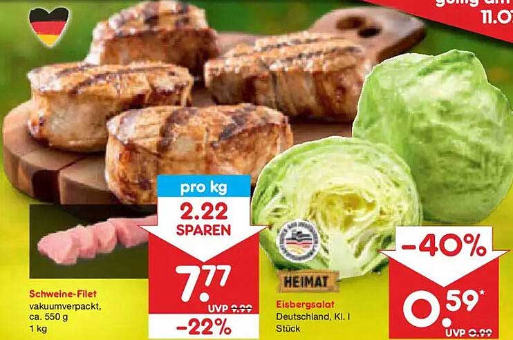 Schweine-Filet vakuumverpackt, ca. 550 g, 1 kg