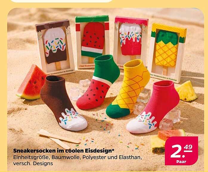 Sneakersocken im coolen Eisedesign*