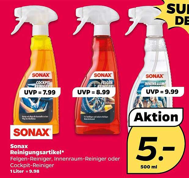 Sonax Reinigungsartikel* Felgen-Reiniger, Innenraum-Reiniger oder Cockpit-Reiniger 1 Liter = 9.98