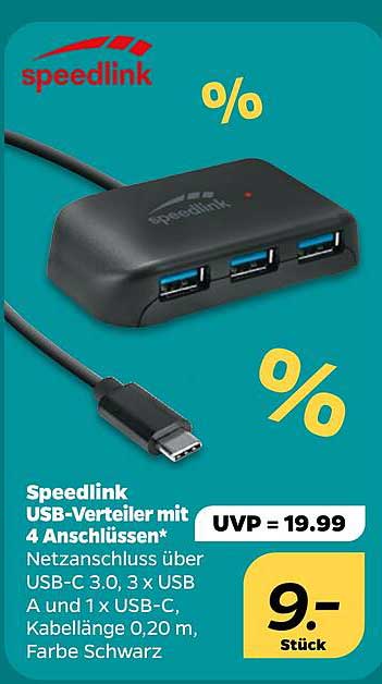 Speedlink USB-Verteiler mit 4 Anschlüssen*