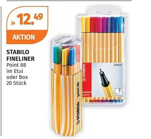 STABILO FINELINER Point 88 im Etui oder Box 20 Stück