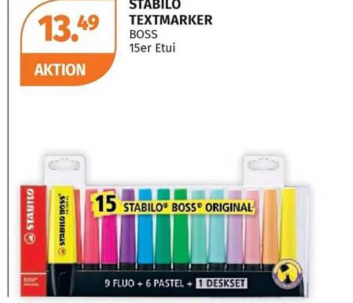 STABILO TEXTMARKER BOSS 15er Etui
