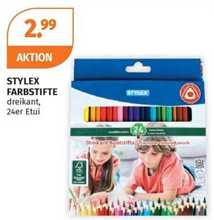 STYLEX FARBSTIFTE dreikant, 24er Etui