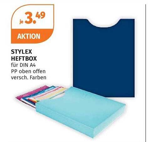 STYLEX HEFTBOX für DIN A4 PP oben offen versch. Farben