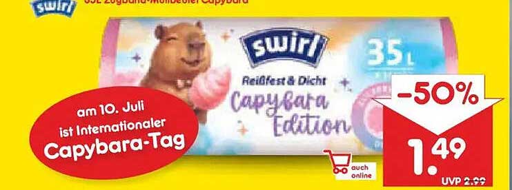 swirl® Zugband-Müllbeutel Cabrybara Edition