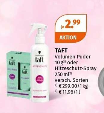 TAFT Volumen Puder 10 g² oder Hitzeschutz-Spray 250 ml² versch. Sorten