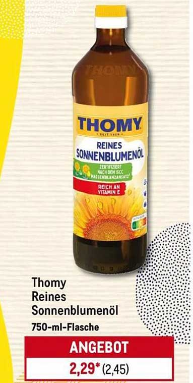 Thomy Reines Sonnenblumenöl 750-ml-Flasche