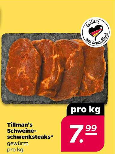 Tillman’s Schweine-Schwenksteaks* gewürzt pro kg
